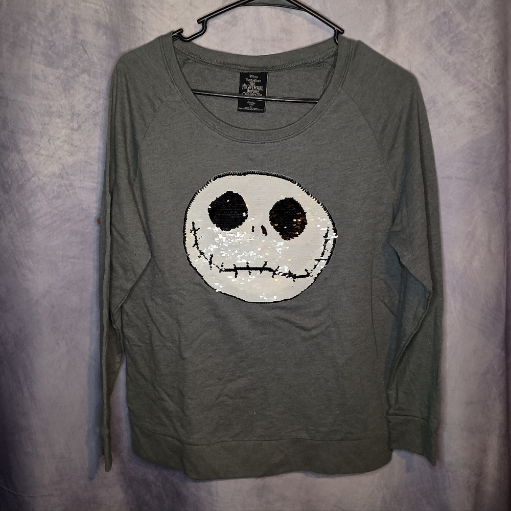 Disney Nightmare Before Christmas Jack Skellington Sequin Top